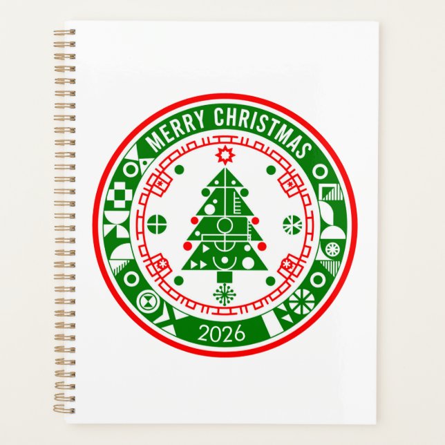 Agenda Feliz Navidad con nombre familiar (Anverso)