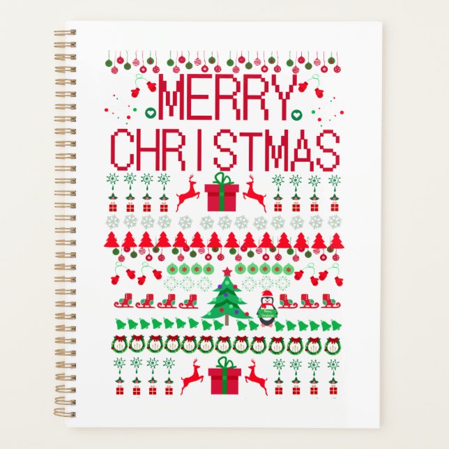 Agenda Feliz Navidad estilo suéter feo (Anverso)