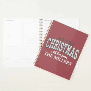 Agenda Feliz Navidad Fiesta Familiar Personalizada 2025