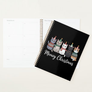 Agenda Feliz Navidad Meowy Año Feliz del Gato Amante de G