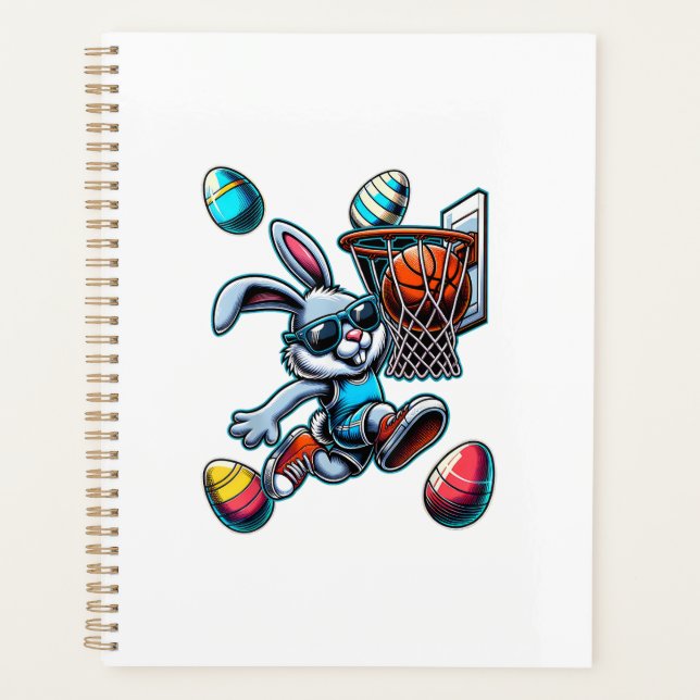 Agenda Feliz Pascua Baloncesto Chicos Conejo De Pascua Di (Anverso)