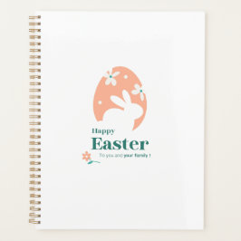 Agenda Feliz Pascua – Diseño floral de conejo y huevo