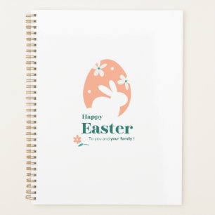 Agenda Feliz Pascua – Diseño floral de conejo y huevo