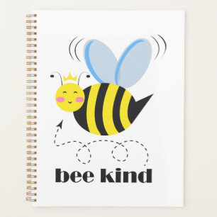 Agenda Feliz princesa de abejas con corona y lema Bee Kin