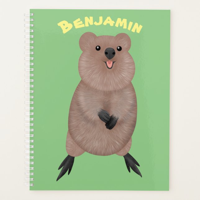 Agenda Feliz y lindo diseño de personalizados de quokka (Anverso)