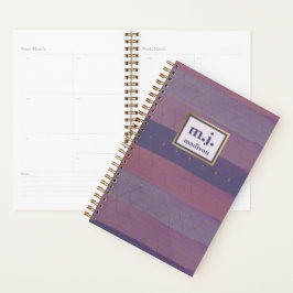 Agenda Feminine Faux Gold con pincel púrpura