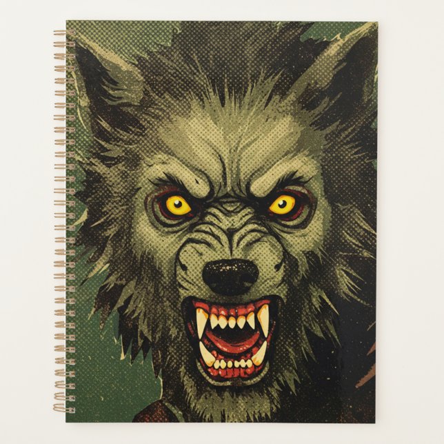 Agenda Ferocious Werewolf Horror Illustration (Anverso)
