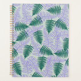 Agenda Ferrocarril verde púrpura deja un patrón de flores