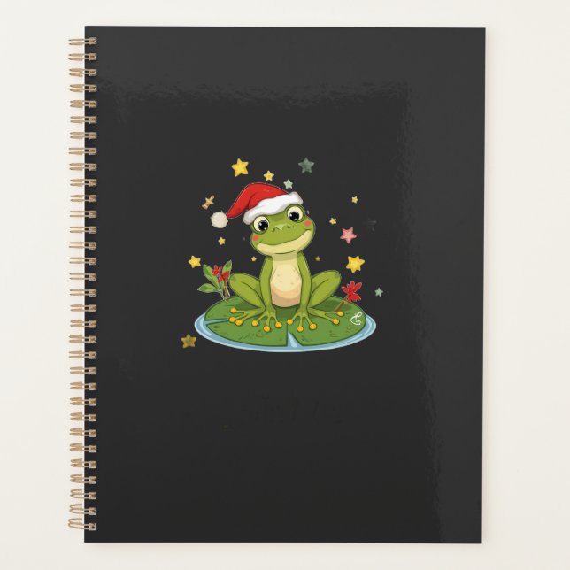 Agenda Festive Frog Joy - Cute Christmas Frog on Lily Pad (Anverso)