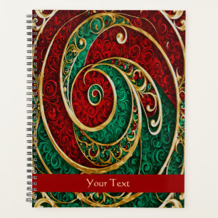 Agenda Festividad de los Navidades Verde Oro Rojo