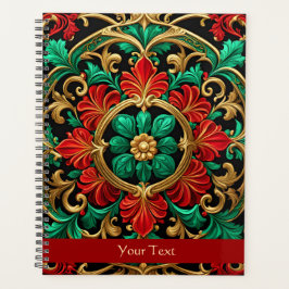 Agenda Festividad decorativa verde rojo