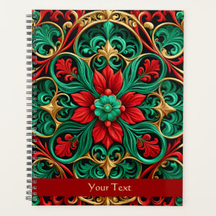 Agenda Festividad verde rojo decorativa