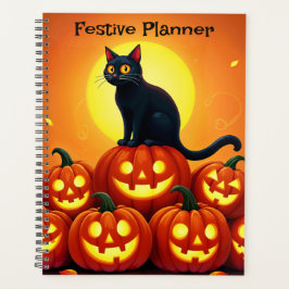 Agenda Festividades de Halloween con gatos y luna llena