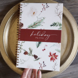 Agenda Festividades de los Navidades Boho Poinsettia Pine