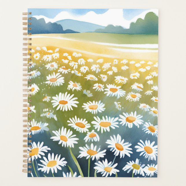 Agenda Field of Daisies | Flower Meadow Floral Painting  (Anverso)