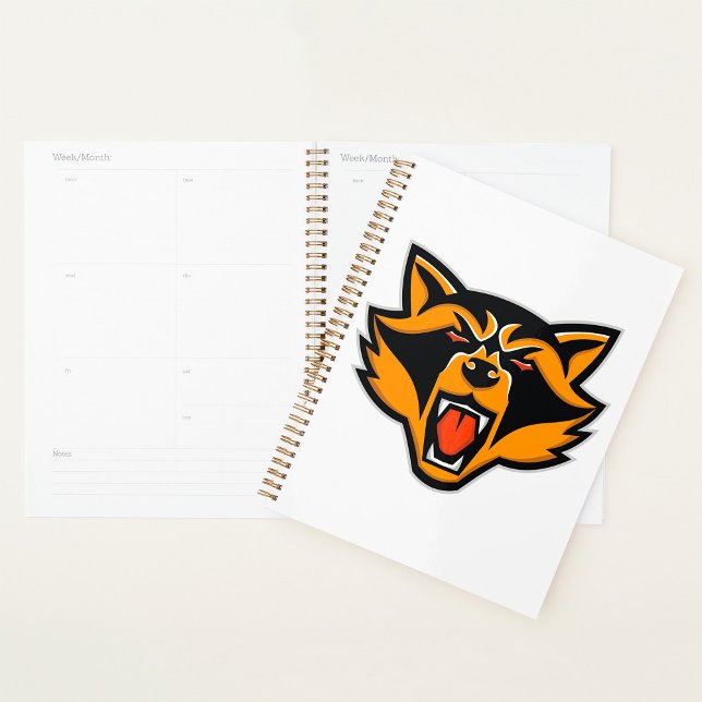 Agenda Fierce Raccoon Mascot Negrita Gráfico de animales  (Subido por el creador)