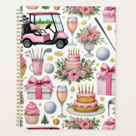 Agenda Fiesta de cumpleaños de golf rosa para mujer Chica