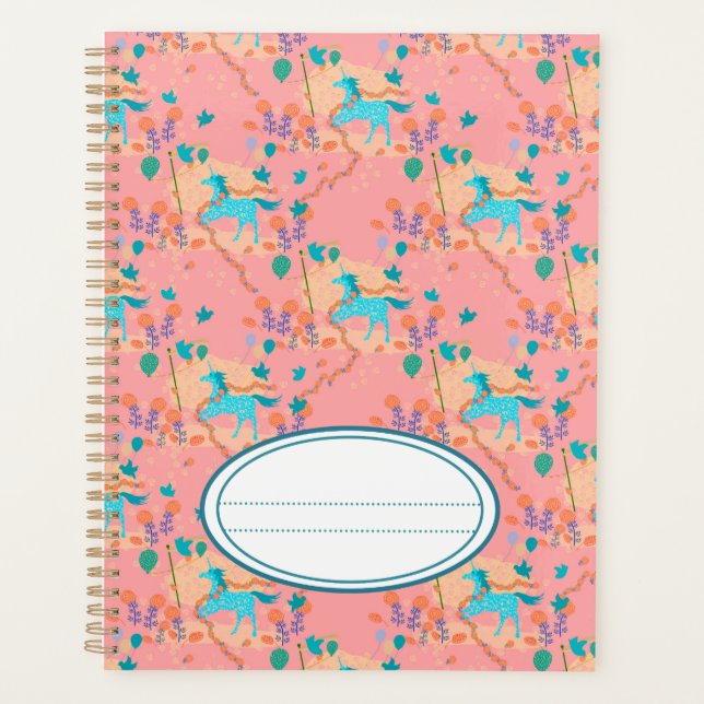 Agenda Fiesta de cumpleaños del Unicornio Azul (Anverso)