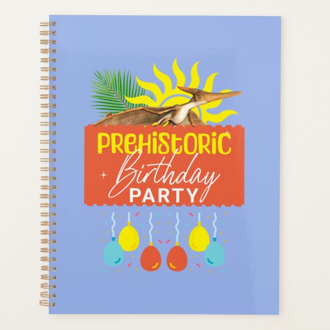 Agenda Fiesta de Cumpleaños Prehistórico de Pterodáctilo (Anverso)