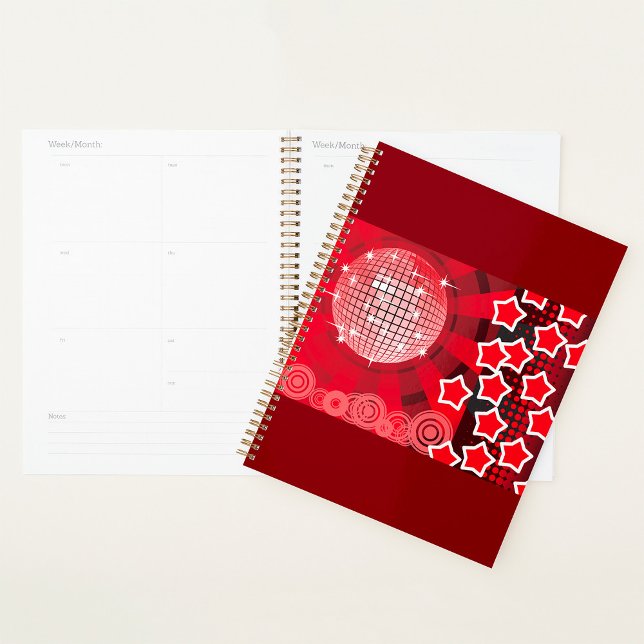 Agenda Fiesta de disco rojo con estrellas y bola Purpurin (Subido por el creador)