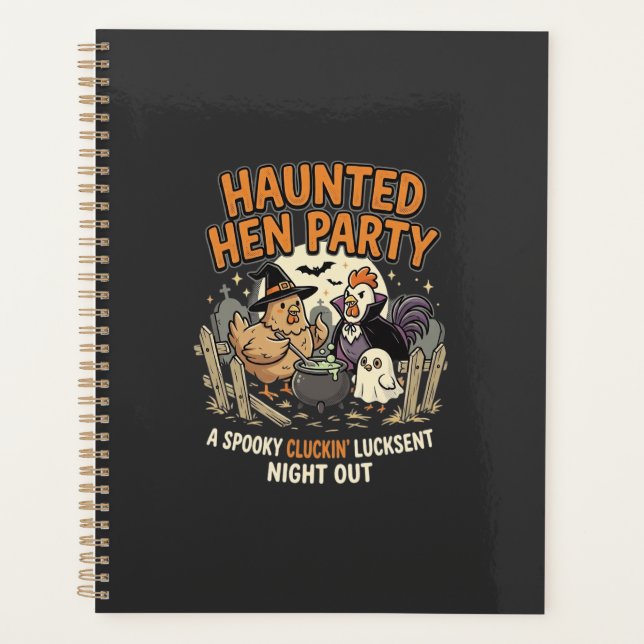 Agenda Fiesta de gallina embrujada de Halloween (Anverso)