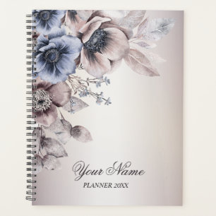 Agenda Fiesta de la boda Color de agua Pastel Flores de c