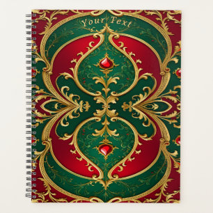 Agenda Fiesta de los Navidades de oro verde rojo