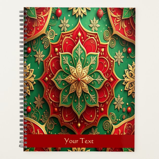 Agenda Fiesta Decorativa Navideña Verde Rojo (Anverso)