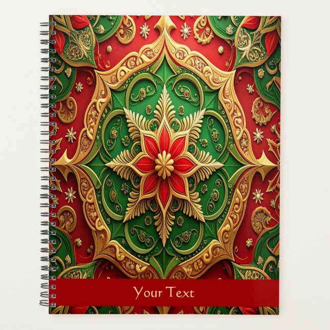 Agenda Fiesta Decorativa Navideña Verde Rojo (Anverso)
