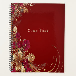 Agenda Fiesta floral de oro rojo