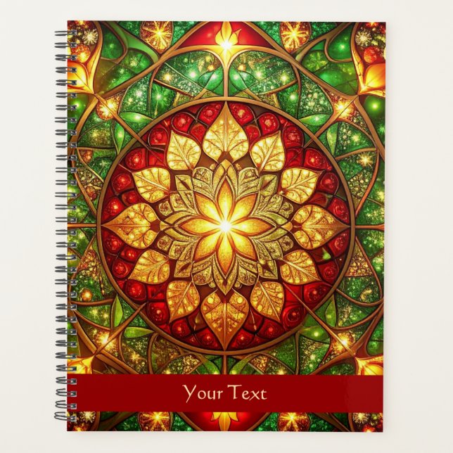 Agenda Fiesta Navideña Verde Rojo Decorativa (Anverso)