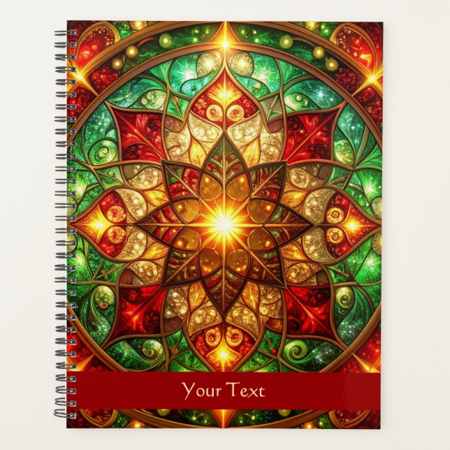 Agenda Fiesta Navideña Verde Rojo Decorativa (Anverso)
