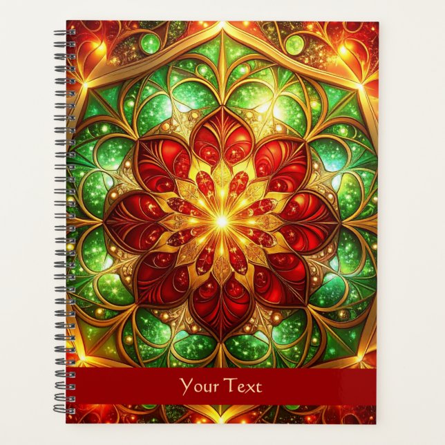 Agenda Fiesta Navideña Verde Rojo Decorativa (Anverso)