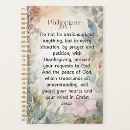 Agenda Filipenses 4:6-7 Versículo de la Biblia Cristiana