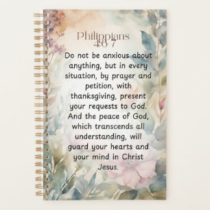 Agenda Filipenses 4:6-7 Versículo de la Biblia Cristiana