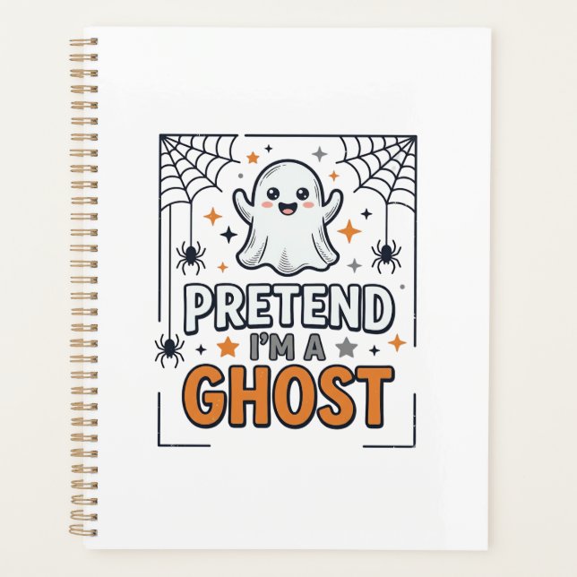 Agenda Finge Que Soy un Fantasma Lindo Halloween (Anverso)