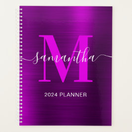 Agenda Fir signature Monograma Magenta Metálico Púrpura