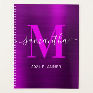 Agenda Fir signature Monograma Magenta Metálico Púrpura
