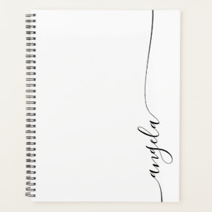 Agenda Firma delicada elegante negra Script