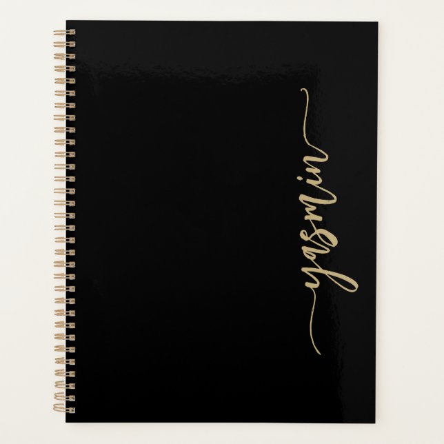 Agenda Firma personalizada y elegante Oro negro (Anverso)