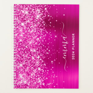 Agenda Firme de floritura de lámina rosa caliente brillan
