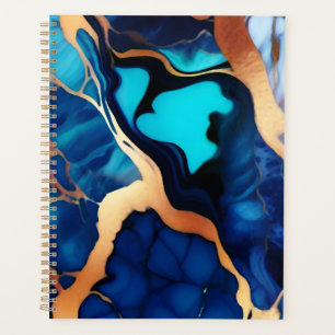 Agenda Flamante dorado azul trenzado