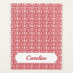 Agenda Flame Scarlett con patrón de encaje de crochet bla