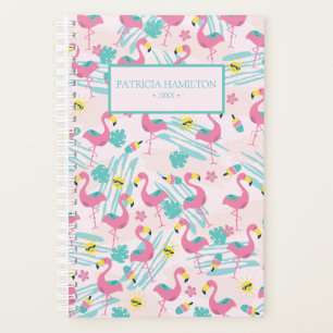 Agenda Flamenco Rosa Sonrojo Patrón Tropical Divertido Li