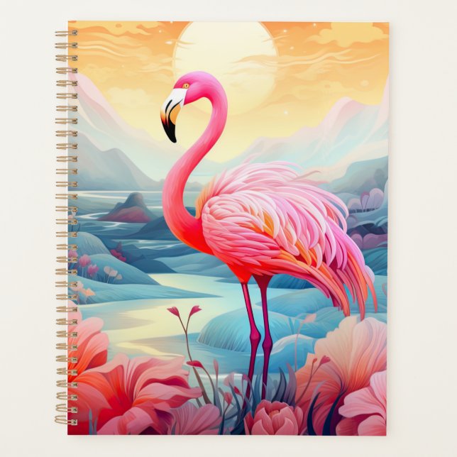 Agenda Flamenco Tropical con Flores (Anverso)