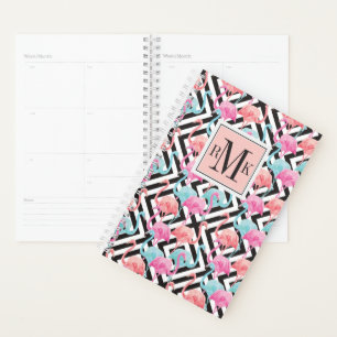 Agenda Flamencos en el patrón de diseño negrita