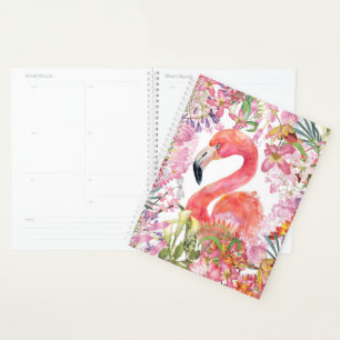 Agenda Flamingo en la jungla de flores - Patrón de verano