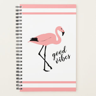 Agenda Flamingo Good Vibes Pink Black Cute Planner