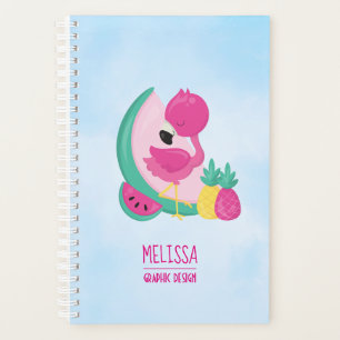 Agenda Flamingo rosa con sandía y piña