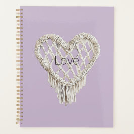Agenda Fleco de Corazón Blanco Lavanda